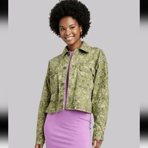 *New* Green Floral Cropped Jacket